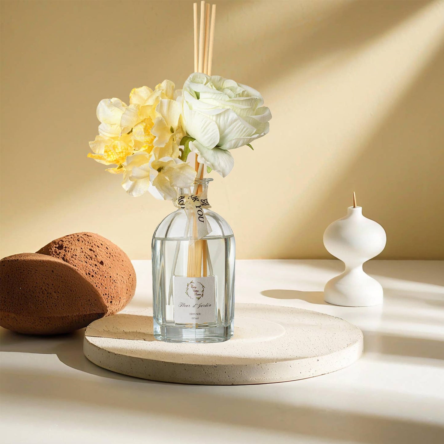Reed Diffuser Sets Faux Flowers 120Ml / 4.05 FL oz - Fleur d’ Jardin: Fleur d’ Jardin