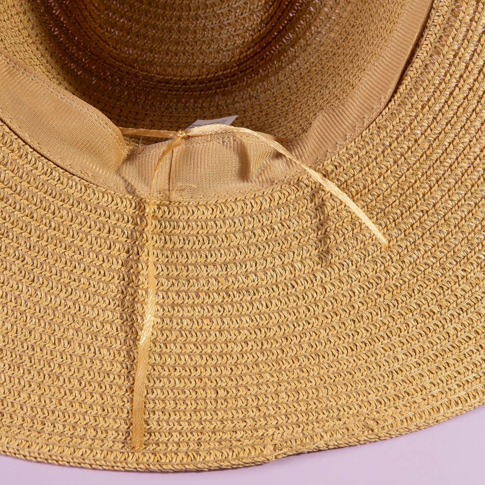 Beaded Cowrie Shell Straw Cowboy Hat: IV