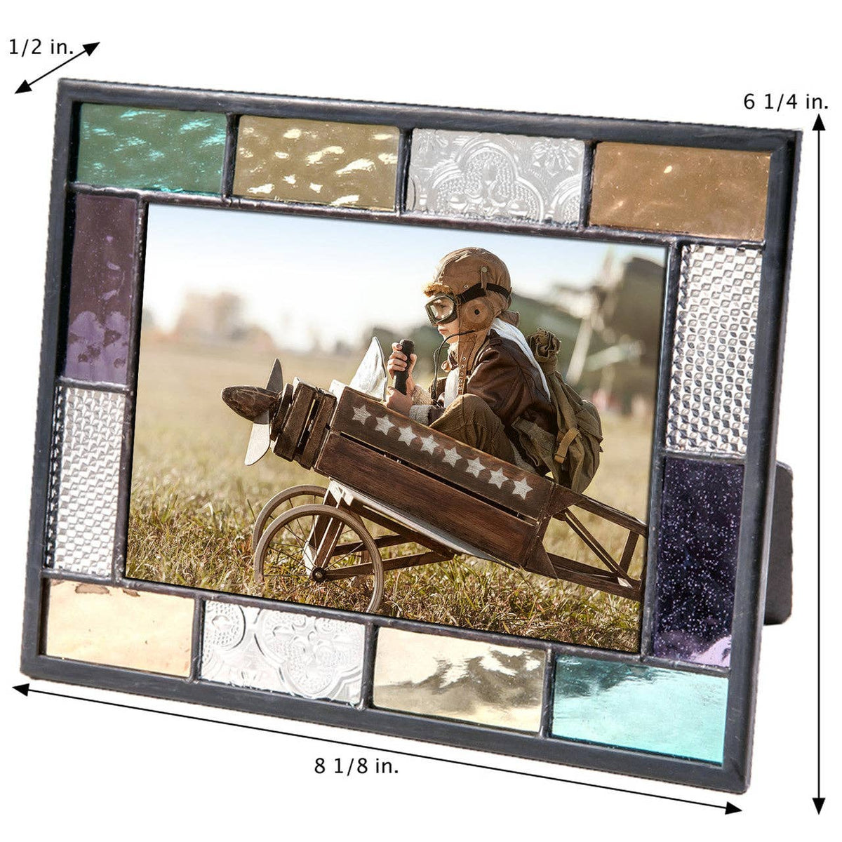 Multi-Colored Stained Glass Picture Frame | J Devlin Pic 386