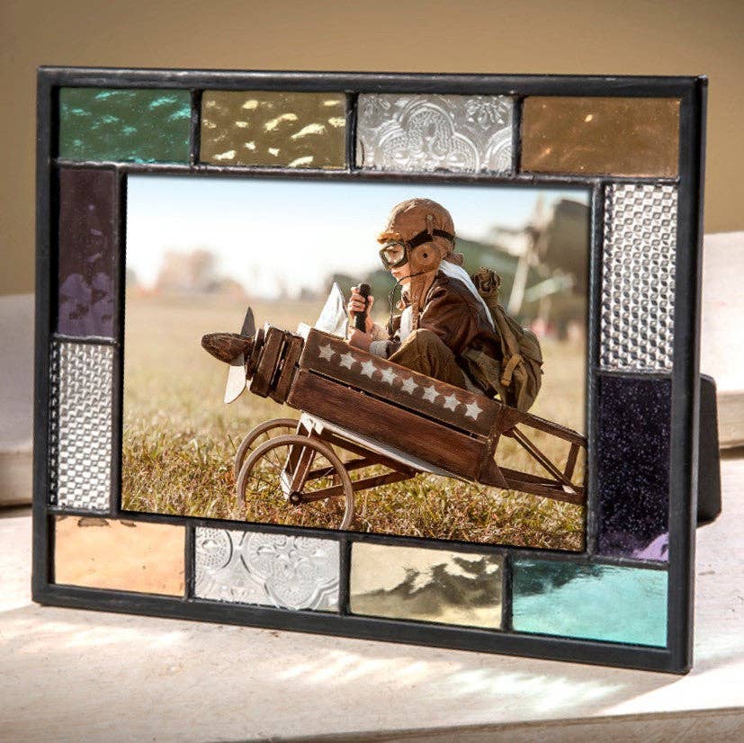Multi-Colored Stained Glass Picture Frame | J Devlin Pic 386