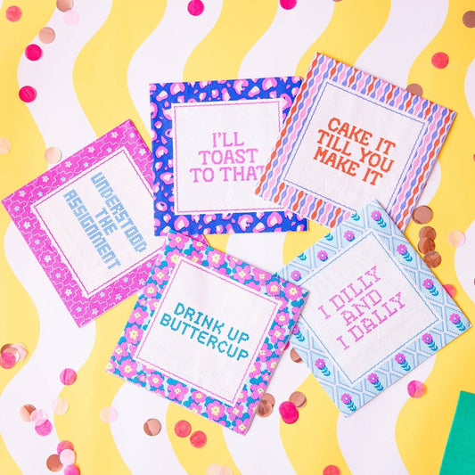 Cheeky Sayings Cocktail Napkin Tray (6 sayings)