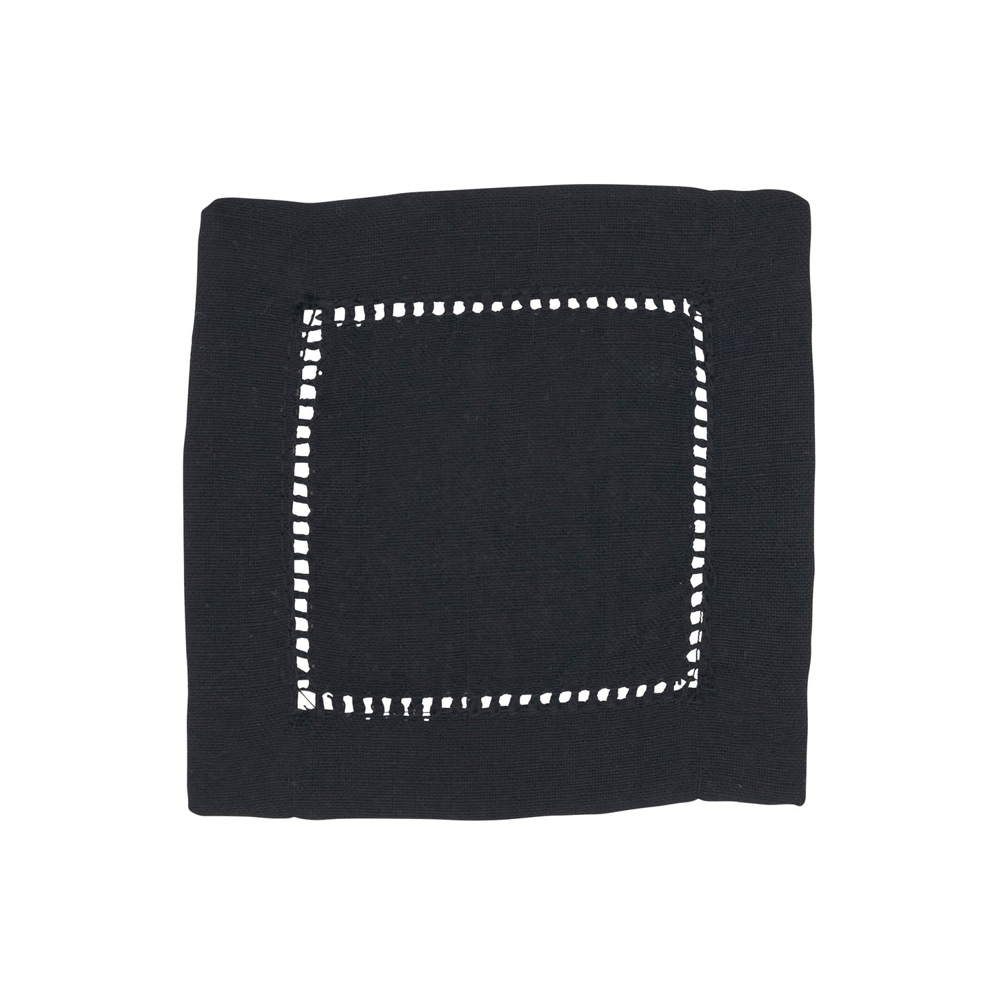 Poly Hemstitched Cocktail Napkin: Ivory / 6"