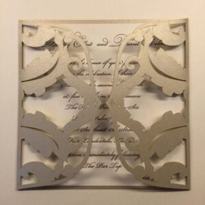 Demask Laser Cut Leaf Invitation by Bliss Imprints