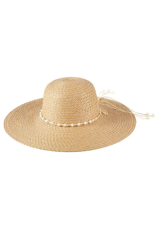 Braided Pearl Band Floppy Sun Hat: TP