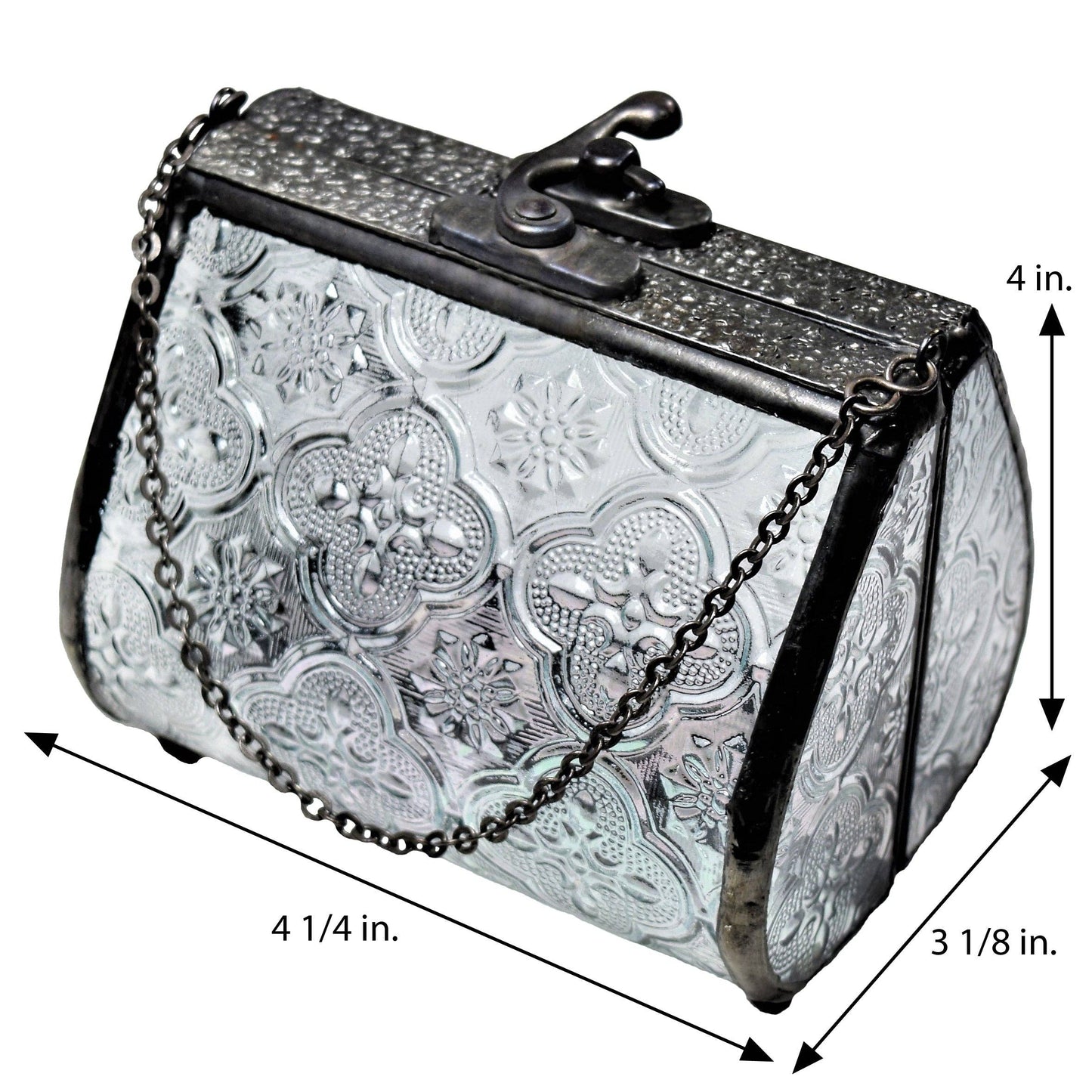 Box 515 Clear Vintage Glass Purse Box