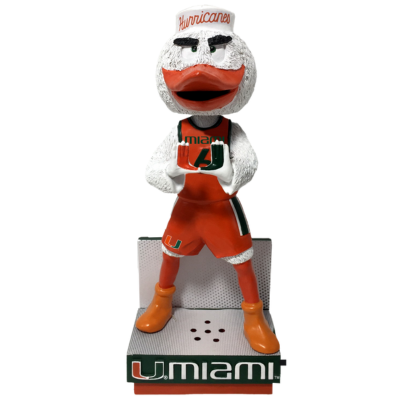 Sebastian the Ibis Miami Hurricanes Fight Song Mascot Bobbleheads: Basketball - Green Jersey