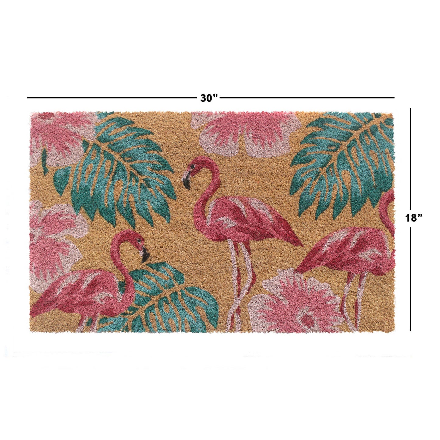 Tres Flamingo Doormat: 18"x30"