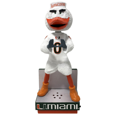 Sebastian the Ibis Miami Hurricanes Fight Song Mascot Bobbleheads: Basketball - Green Jersey