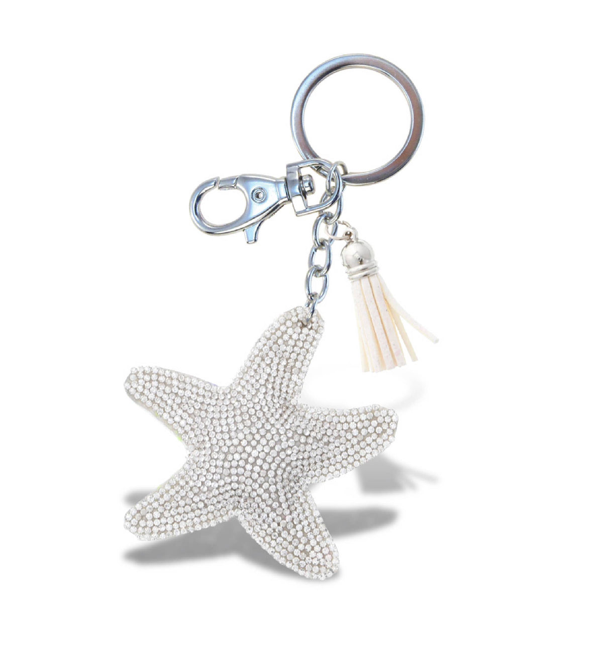 Sparkling Rhinestones Charm With Tassel - Starfish