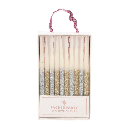 Metallic Glitter Birthday Candles (set of 10)