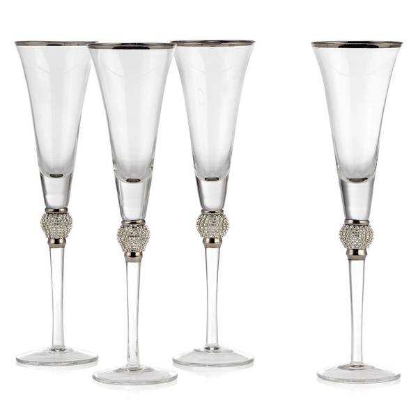 Beaded Champagne Flute Set of 2