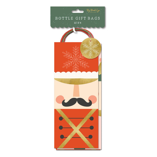 PLGBS48 - Nutcracker Wine Bottle Gift Bag Set of 6