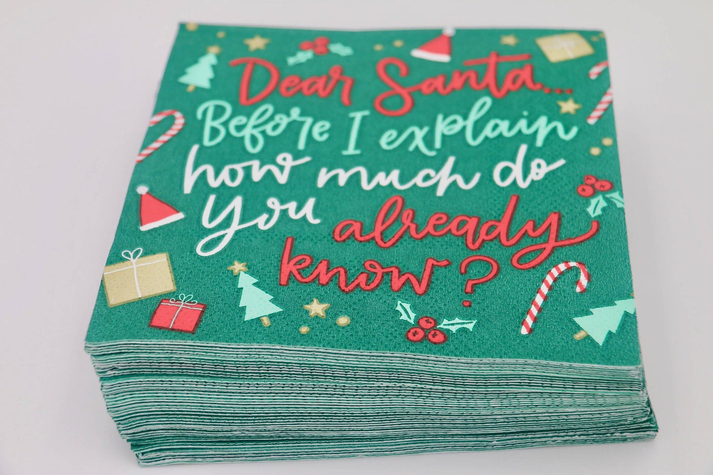 Christmas Funny Cocktail Napkins 20ct | How Much Do You Know: Default Title