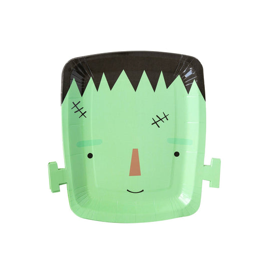 MON1040 -  Frank & Mummy Frankenstein Shaped Paper Plate