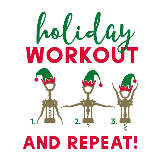 Holiday Workout | Funny Christmas Cocktail Napkins - 20ct