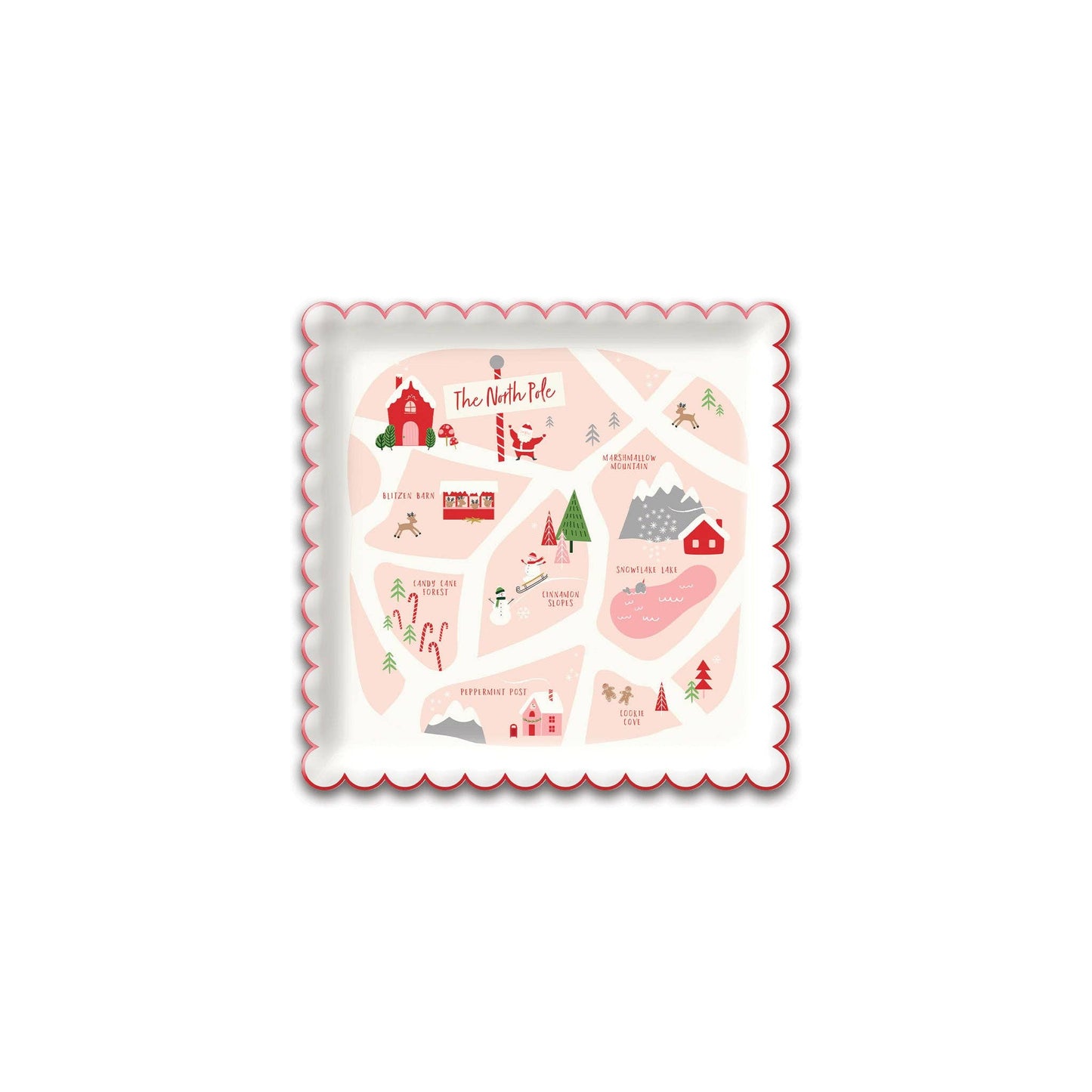 BEC1040 - Believe North Pole Map Paper Plate