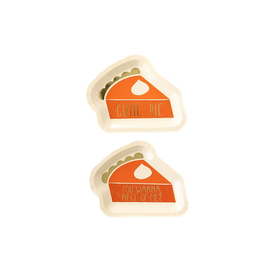 THP851 - Harvest/Thanksgiving Pie Shaped 7" Plate Set 8ct