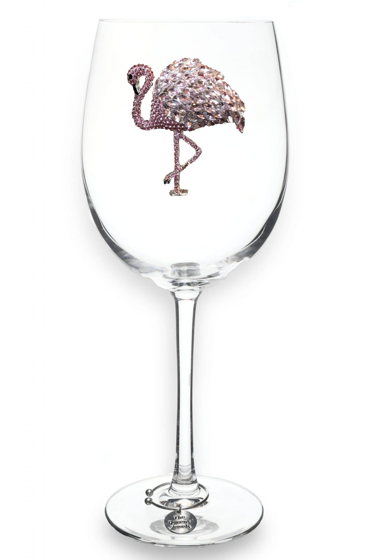 Flamingo Jeweled Stemmed Wine Glass