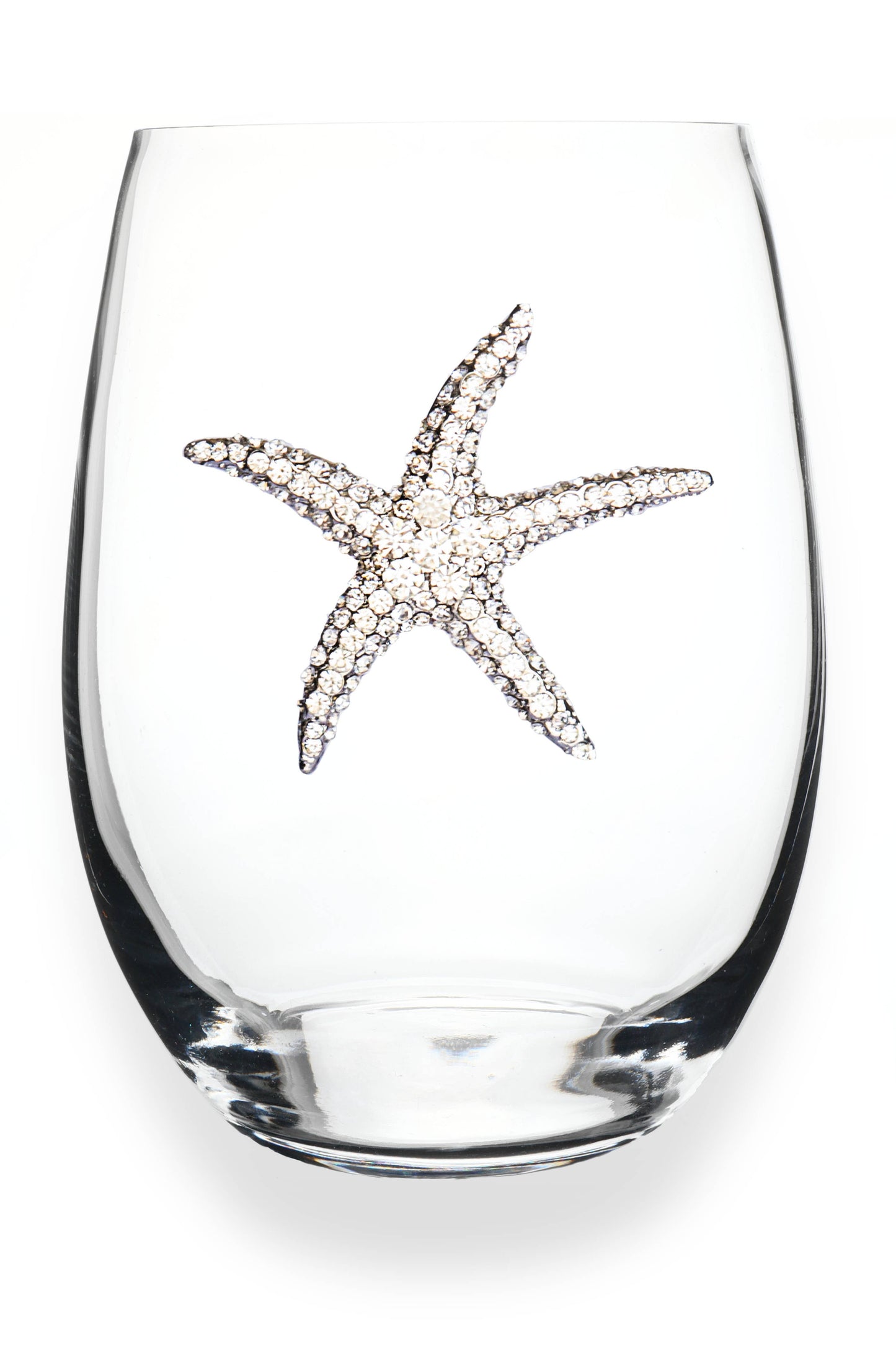 Starfish Jeweled Stemless Wine Glass