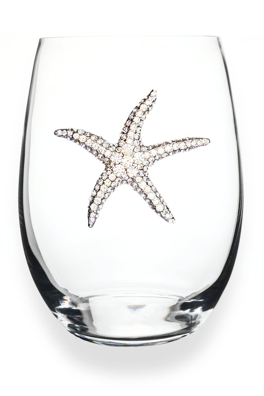 Starfish Jeweled Stemless Wine Glass