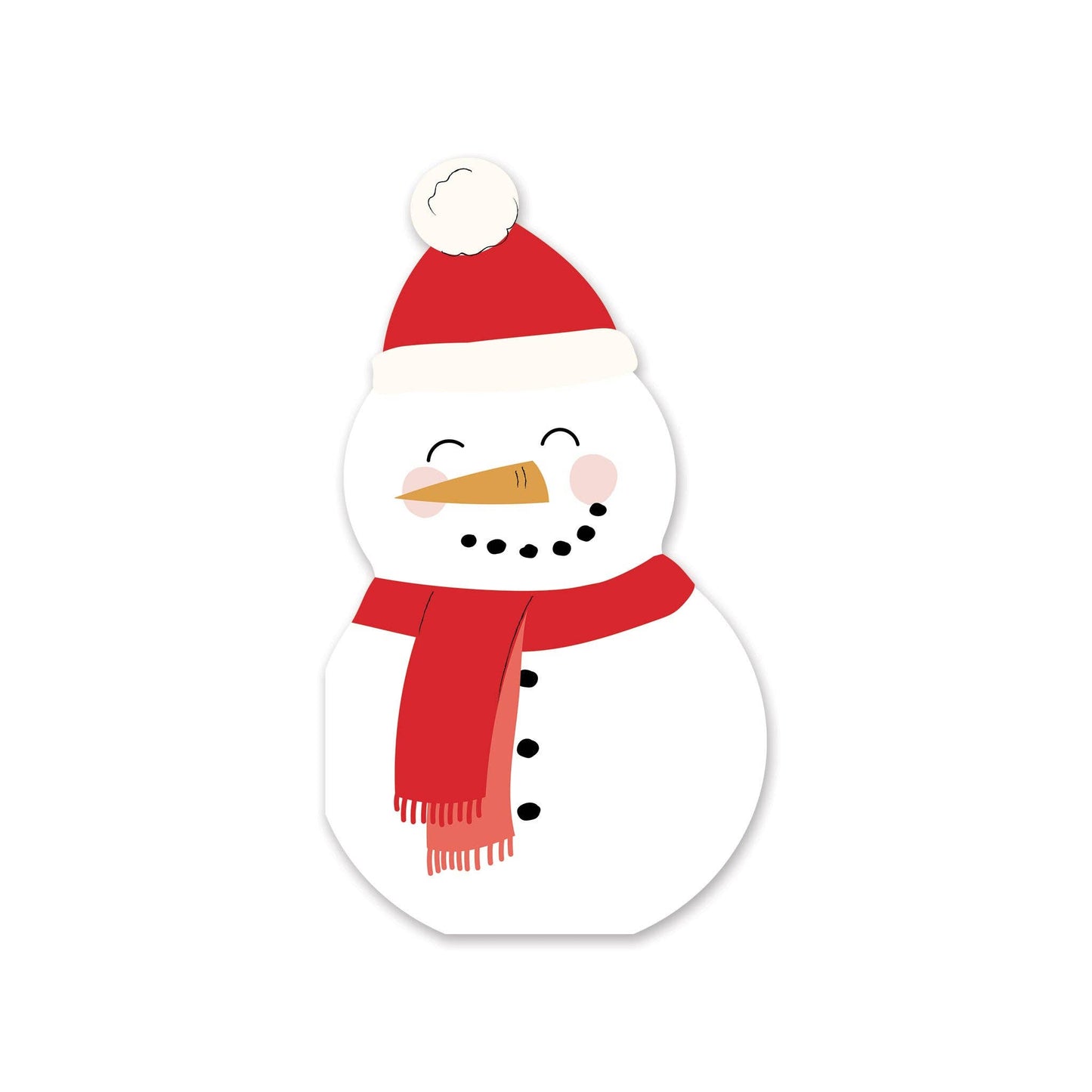 PLTS386D - Smiley Snowman Shaped Paper Dinner Napkin